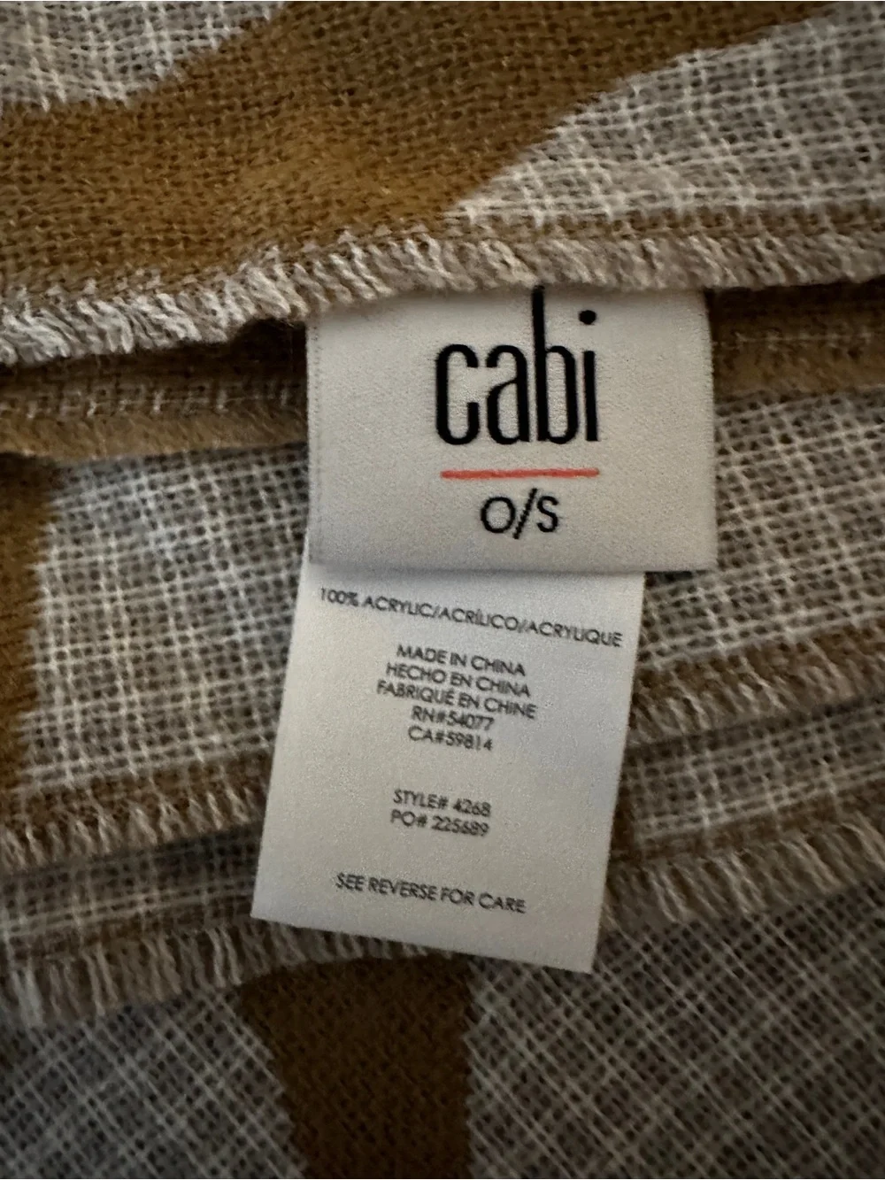 Cabi Tan & Cream Scarf
